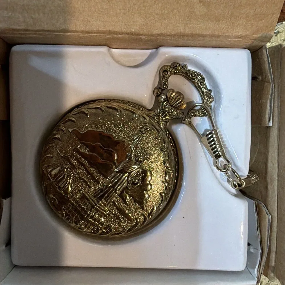 NEW Ltd.Edition Commemorative 1886-1986 Statue of Liberty Pocket Watch Free Shp